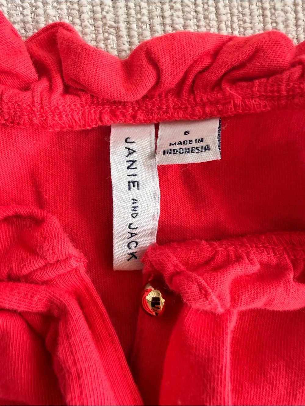 Bundle of Girls Ruffle V-Neck Tank Tops - Pink & Red with gold buttons 6